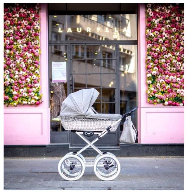 Wózek retro 3w1 Lonex Retro Len z wiklinową gondolą, dużymi kołami i naturalnym wykończeniem – elegancki i ekologiczny wybór dla rodziców. Retro pram 